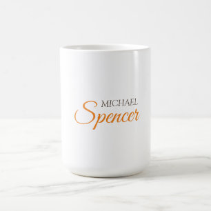 Mug Classic Plain Simple Clean Nom professionnel