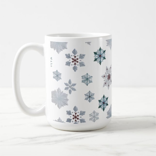Mug Classic Snowflake Silhouettes Pattern Christmas  (Gauche)