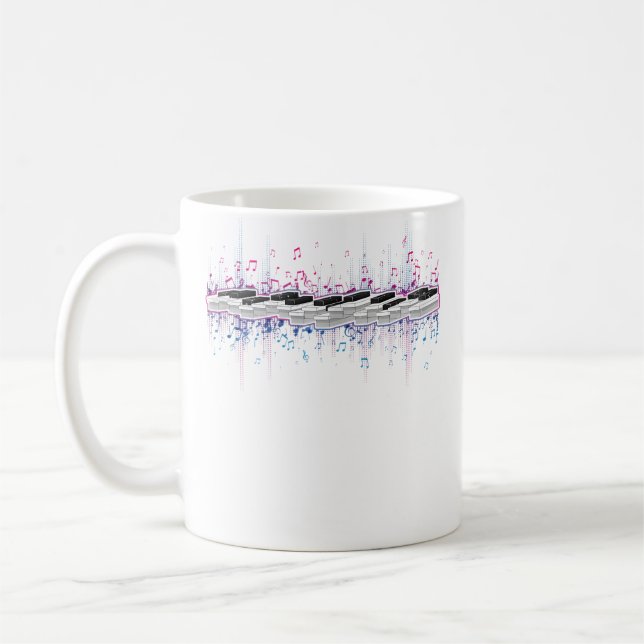 Mug Classical Music Instrument Piano Keyboard Music No (Gauche)