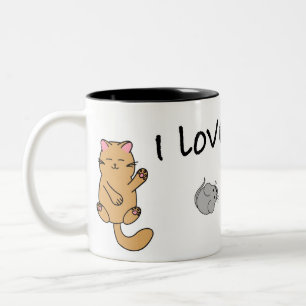 Mug classique, 11 oz, avec I LOVE KATZ
