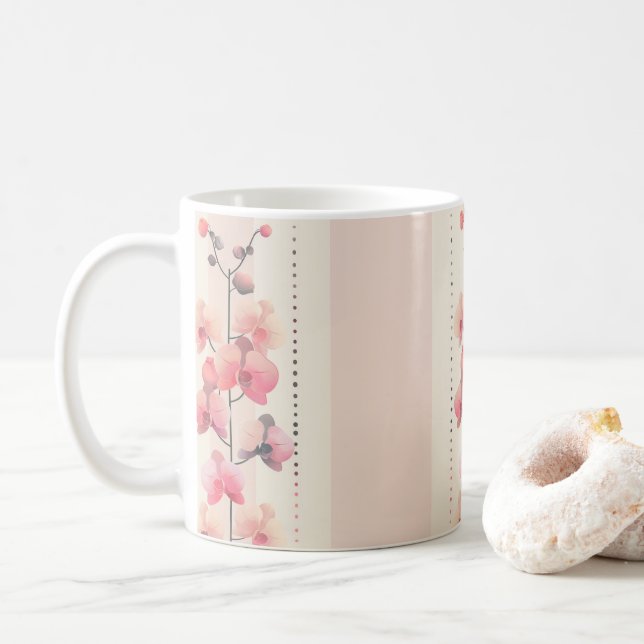 Mug classique à fleurs (Avec donut)