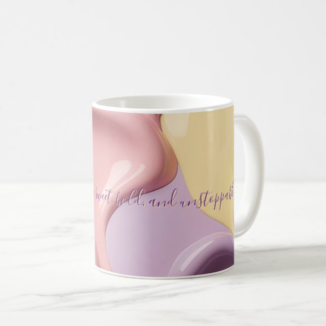 Mug classique au graphique abstrait stylisé (Devant droit)
