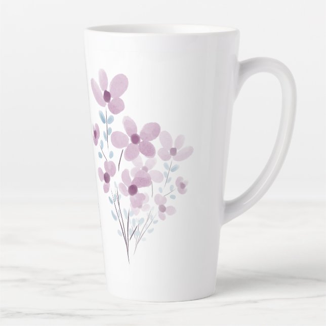 Mug classique avec fleurs violettes (Droite)