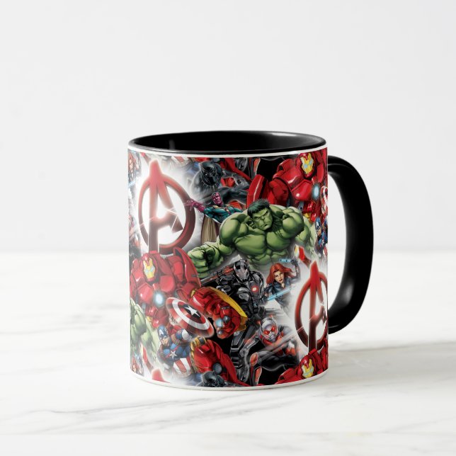Mug Classique Avengers | Groupe Avengers Logo Glown (Devant droit)