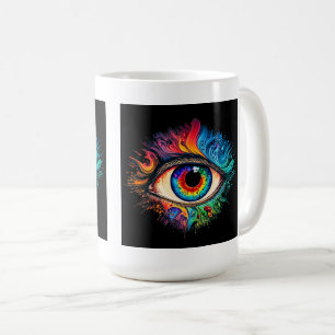 Mug classique de l'oeil psychédélique, 15 oz