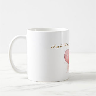 Mug Classique en Aquarelle avec Nom de Couple Pers