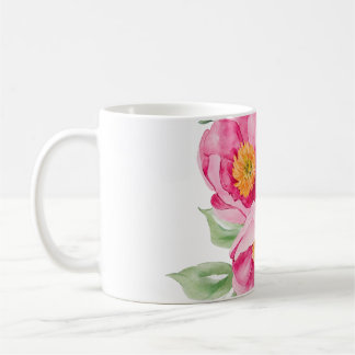 Mug classique floral rose aquarelle