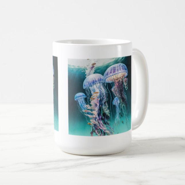 Mug classique méduse, 15 oz (Devant droit)
