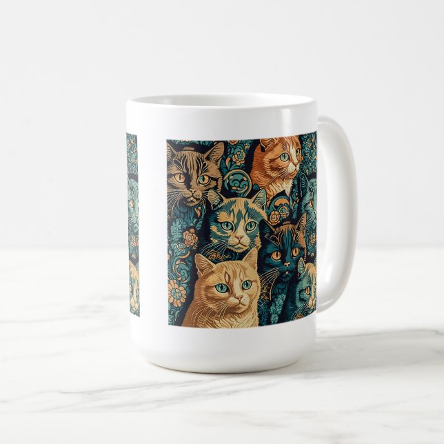 Mug classique Motif de chat, 15 oz (Devant droit)
