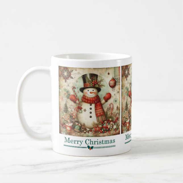 Mug classique Snowman de Noël (Gauche)
