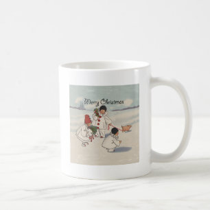 Mug Classique Vintage Noël Enfant de neige