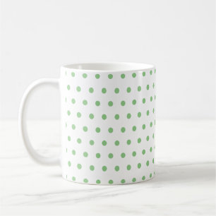 Mug Classique Vintage Sage Vert Pois Blanc