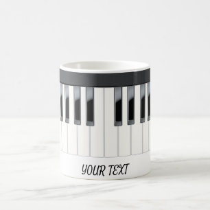 Mug Clavier des touches de piano de nom personnalisé