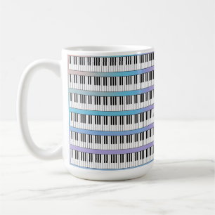 Mug Clavier pour piano avec accent Rainbow