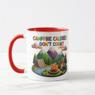 Mug Clay Art “Campfire Calories Don’t Count” Scene