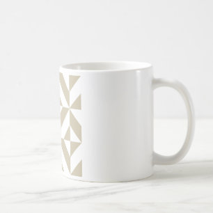 Mug Clay Geometric Deco Cube Pattern