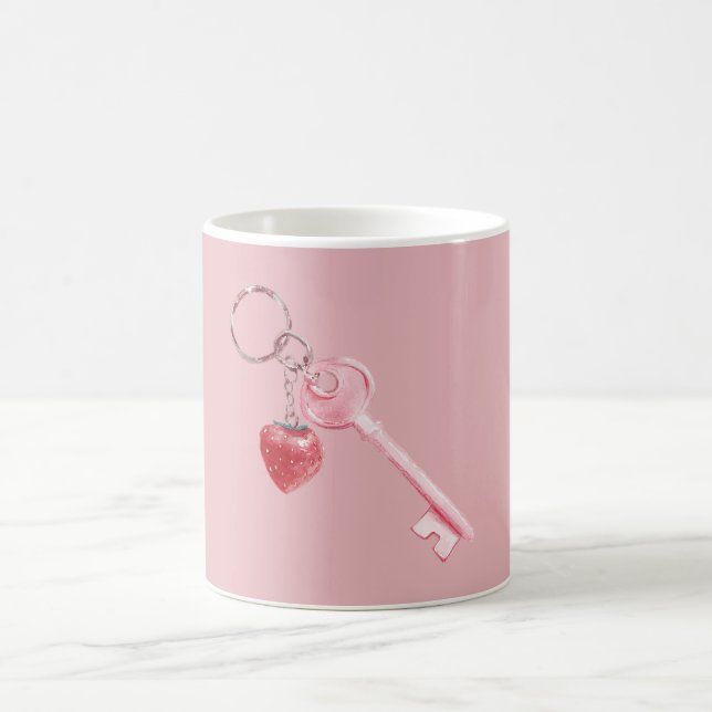 Mug Clé Fraise Rouge Rose (Centre)
