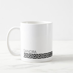 Mug Clé grecque blanche noire intemporelle Chic