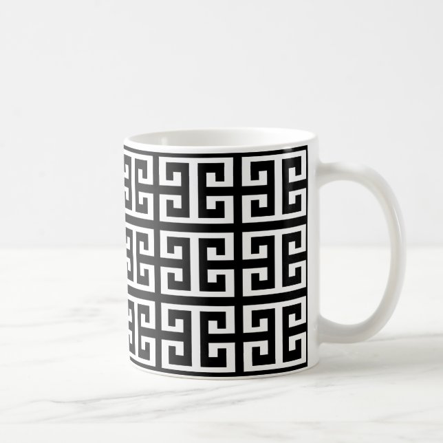 Mug clé noire blanche grecque (Droite)