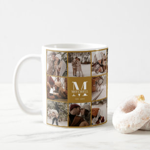 Mug Clé Vintage Gold Multi Photo Collage Keepsaké