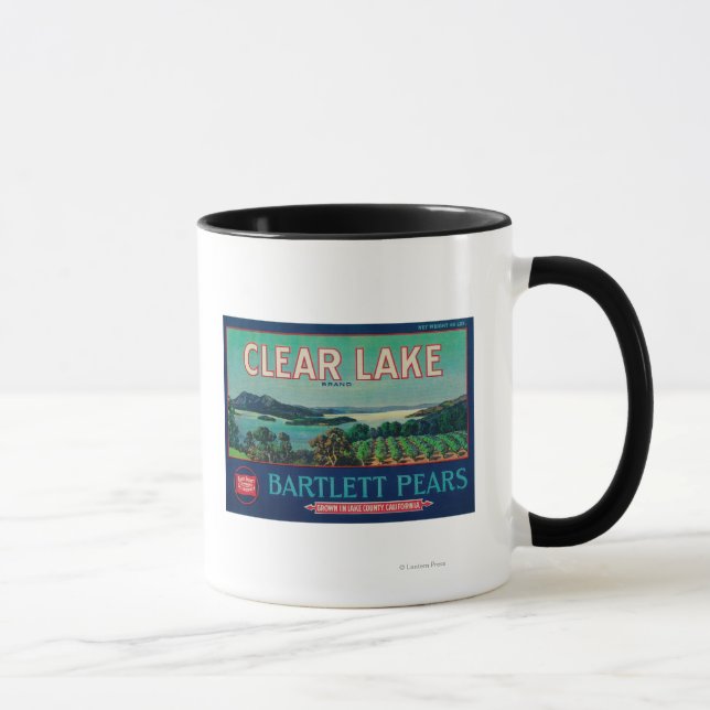 Mug Clear Lake Pear Crate LabelLake County, CA (Droite)