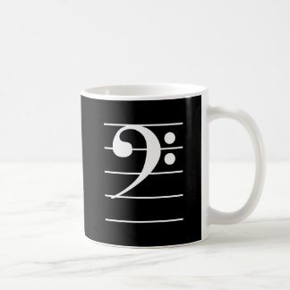 Mug Clef de basse blanche sur l'instrument de musique 