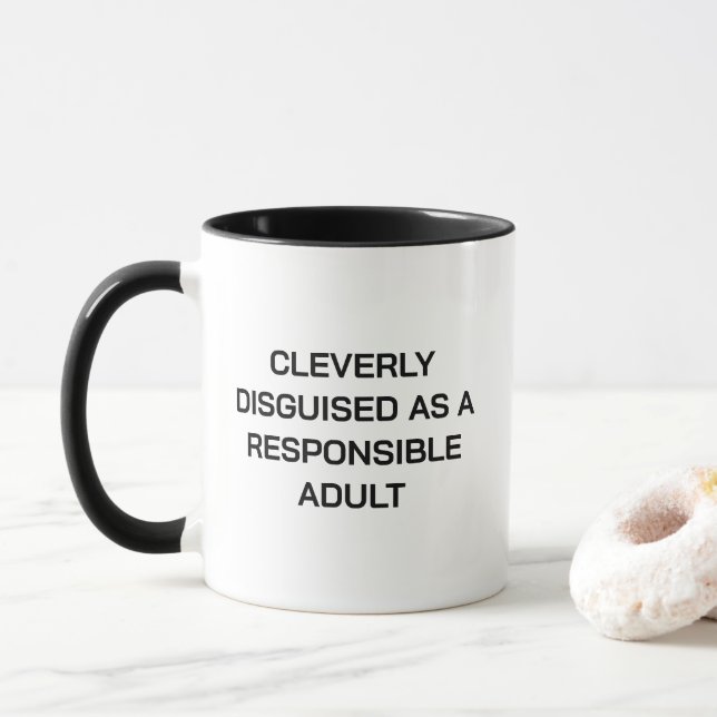 Mug Clément déguisé en un adulte responsable (Avec donut)