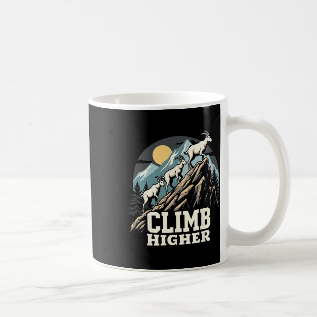 Mug Climb Higher Mountain Goat Adventure Motivational  (Droite)