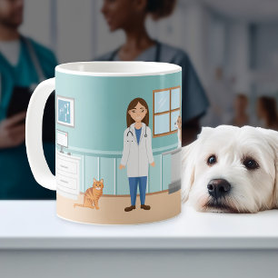 Mug Clinique Vétérinaire Vétérinaire Docteur Femme Nom