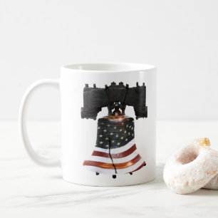 Mug Cloche de la Liberté avec drapeau américain