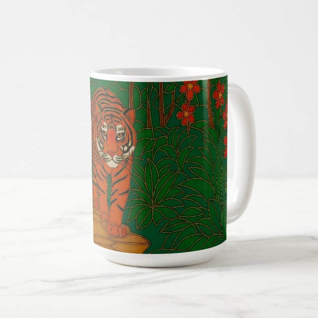 Mug Cloisonne Art Tiger on the Jungle Path (Devant droit)