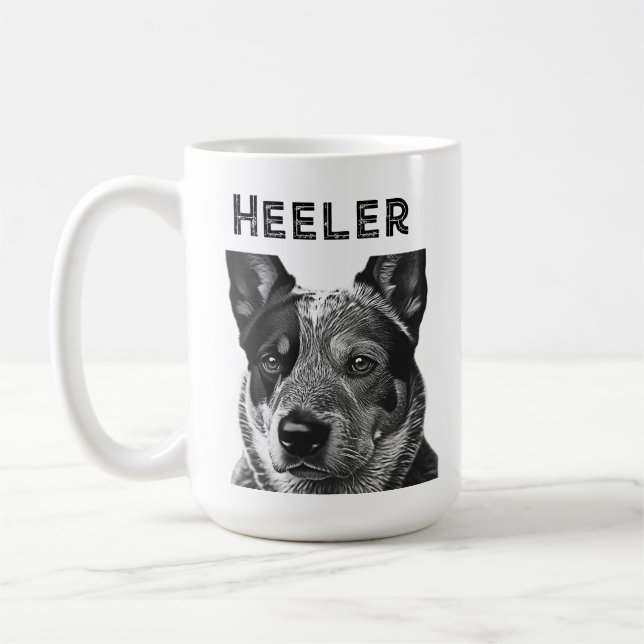 Mug Closeup Heeler (Chien à tête bleue) (Gauche)