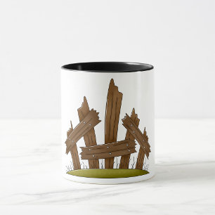 Mug Clôture en bois cassée Ferme rustique