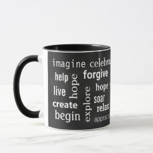 Mug Cloud Word inspiré sur tableau de bord