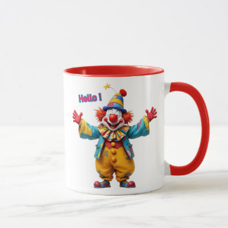 Mug Clown joyeux avec grand sourire.