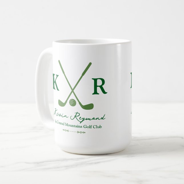 Mug Club croisé vert pour golfeurs élégants (Devant gauche)