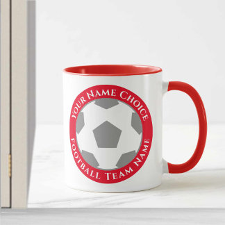 Mug Club de football design en rouge