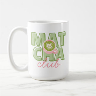 Mug Club Matcha Vert et Rose Imprimé au Dos Mignon