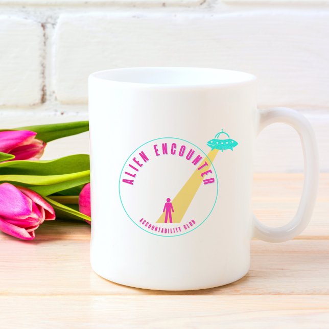 Mug Club Rencontre Alien Funny Rose & Graphisme Turquo (Créateur téléchargé)