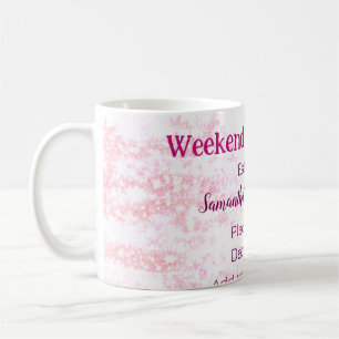 Mug club social de week-end rose paillettes enterremen