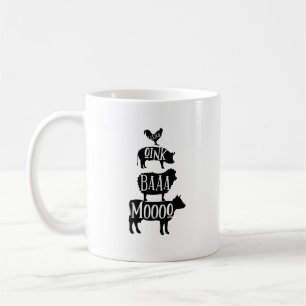 Mug Cluck Oink Baa Moo - Chicken Pig Sheep Cow Farmer 