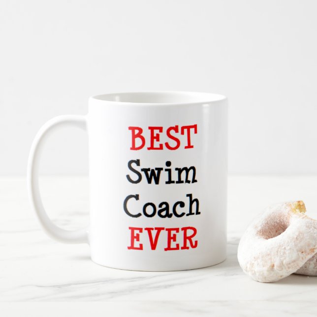 Mug coach de natation, meilleur (Avec donut)