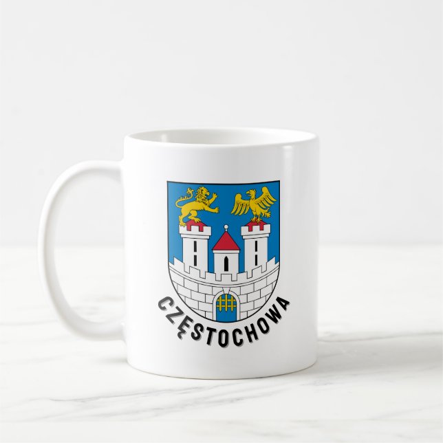 Mug Coat of Arms of Częstochowa, Poland (Gauche)