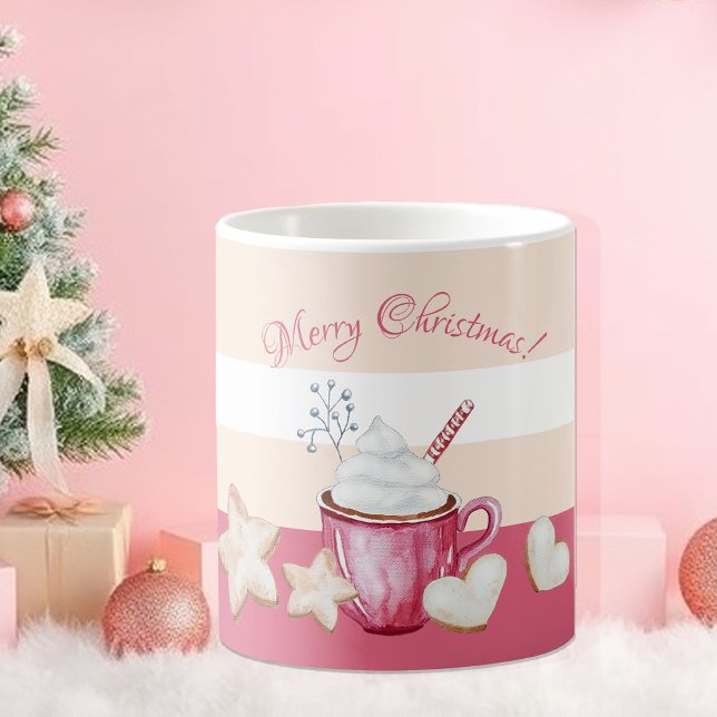 Mug Coca Chaud De Noël Et Cookies Aquarelle (Créateur téléchargé)