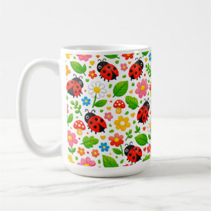 Mug Coccinelles et fleurs mignonnes pour les amateurs 