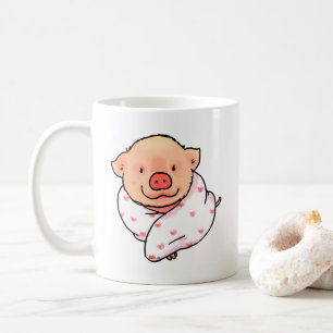 Mug Cochon de bébé mignon enveloppé dans une couvertur