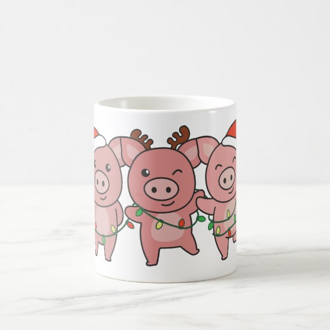 Mug Cochon Noël Animaux de Noël Cochons (Centre)