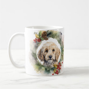 Mug Cockapoo Christmas Wreath Festive Pup
