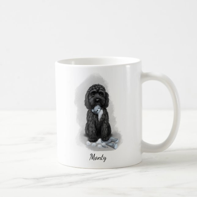 Mug Cockapou noir "La teddy est vaincue" (Droite)