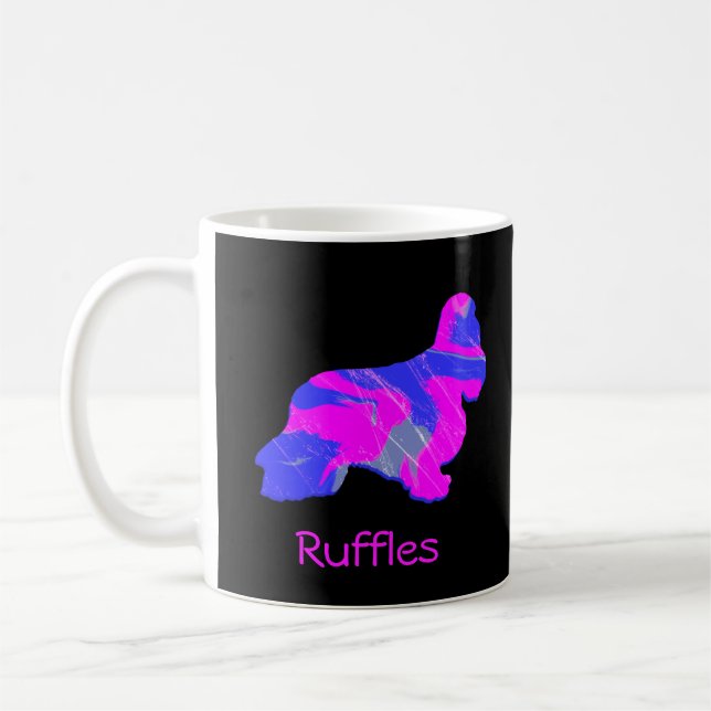 Mug Cocker Spaniel Hot rose Chien Silhouette Noir (Gauche)